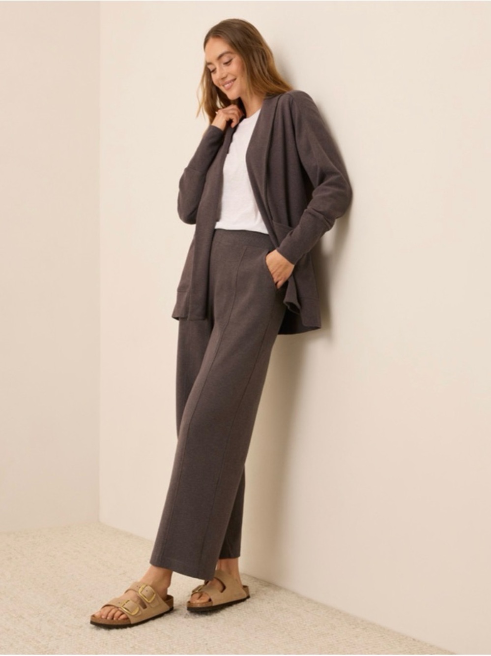 Organic Airplane Pintuck Wide Leg Pant